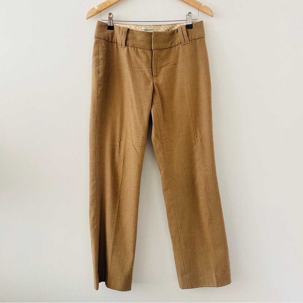 Banana Republic Contoured Fit Pants - Stretch - Tan Herringbone